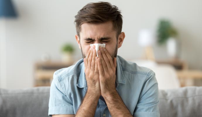 Allergy effect on a man